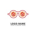 sushi and glasses combination vector logo icon Royalty Free Stock Photo