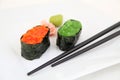 Sushi gunkan with caviar, tobiko. Japanese food Royalty Free Stock Photo