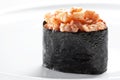 Sushi gunkan maki on a white background