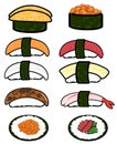 Sushi icon cellection set