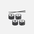 Sushi icon vector isolated on white .