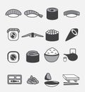 Sushi icons set