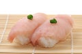 Sushi isolated on white background Albacore Tuna