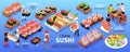 Sushi Isometric Infographic