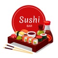 Sushi japan, appetizer and healthy asian dinner