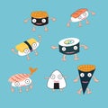Sushi Japanese food cartoon monster