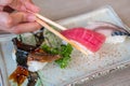 sushi Japanese style fresh serve on white plate Royalty Free Stock Photo