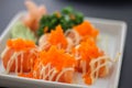 Sushi Japanese yummy dish meat fish Salmon delicious The fish filet Food Decoration Wasabi Saba rice soup salad Mayonnais