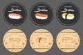 Sushi logo badges