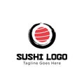 Sushi logo design vector template illustration. sushi restaurant, sushi bar, sashimi, Japanese food symbol icon Royalty Free Stock Photo