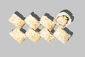 Sushi maki isolated on grey background. California roll. Japanese food. Restaurant menu Royalty Free Stock Photo