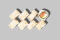 Sushi maki isolated on grey background. Philadelphia roll. Japanese food. Restaurant menu Royalty Free Stock Photo