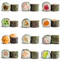 Sushi maki isolated on white background for menu. Traditional Japanese food Royalty Free Stock Photo