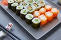 Sushi Maki and Niguiri with California roll Royalty Free Stock Photo