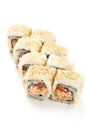 Sushi maki rolls with sesame seeds around them Royalty Free Stock Photo