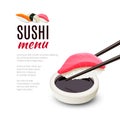 Sushi Menu Background vector design illustration