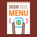 Sushi Menu Creative Promotional Poster Vector