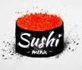 Sushi menu poster watercolor Royalty Free Stock Photo