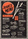 Sushi menu restaurant, food template. Royalty Free Stock Photo