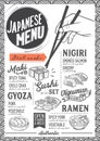 Sushi menu restaurant, food template. Royalty Free Stock Photo