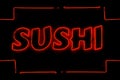 Sushi Neon sign in red Royalty Free Stock Photo