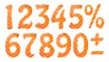 Sushi numbers set, Vector clip art illustration