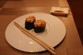 Sushi in one of the famous japan restaurant in Rome, Italy Royalty Free Stock Photo