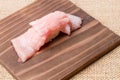 Sushi Otoro on wood, nature style Royalty Free Stock Photo