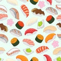 Sushi pattern for background, wrap around/seamless pattern