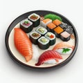 sushi plate and chopsticks 2 Royalty Free Stock Photo