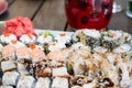 Sushi plate close up Royalty Free Stock Photo