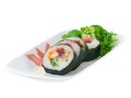 Sushi plate presentation Royalty Free Stock Photo