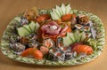 Sushi plate. sushi rolls. Japanese food Royalty Free Stock Photo