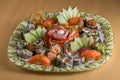 Sushi plate. sushi rolls. Japanese food Royalty Free Stock Photo