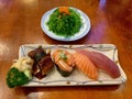 Sushi plate and Wakame Salad Royalty Free Stock Photo