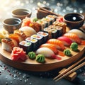 Sushi Platter with Variety of Fresh Fish