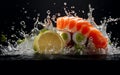 Sushi Plunge Captivating Macro Food. Generative AI