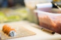 Making sushi in japanese restaurant Royalty Free Stock Photo