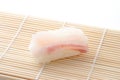 Sushi of red snapper isolated on white background Royalty Free Stock Photo