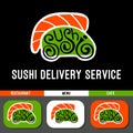 Sushi restaurant logo template.