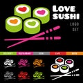 Sushi restaurant logo template.