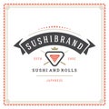 Sushi restaurant logo vector illustration.