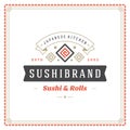 Sushi restaurant logo vector illustration.