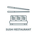 Sushi restaurant vector line icon, linear concept, outline sign, symbol Royalty Free Stock Photo