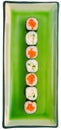 Sushi roll with carrots and cucumbers Royalty Free Stock Photo