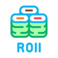 Sushi roll dish icon vector outline illustration Royalty Free Stock Photo