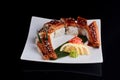 Sushi Roll drakon with eel fish Royalty Free Stock Photo