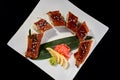 Sushi Roll drakon with eel fish Royalty Free Stock Photo