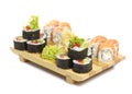 Sushi roll made dish on a gete isolated Royalty Free Stock Photo