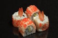 Sushi roll philadelphia different kinds Royalty Free Stock Photo